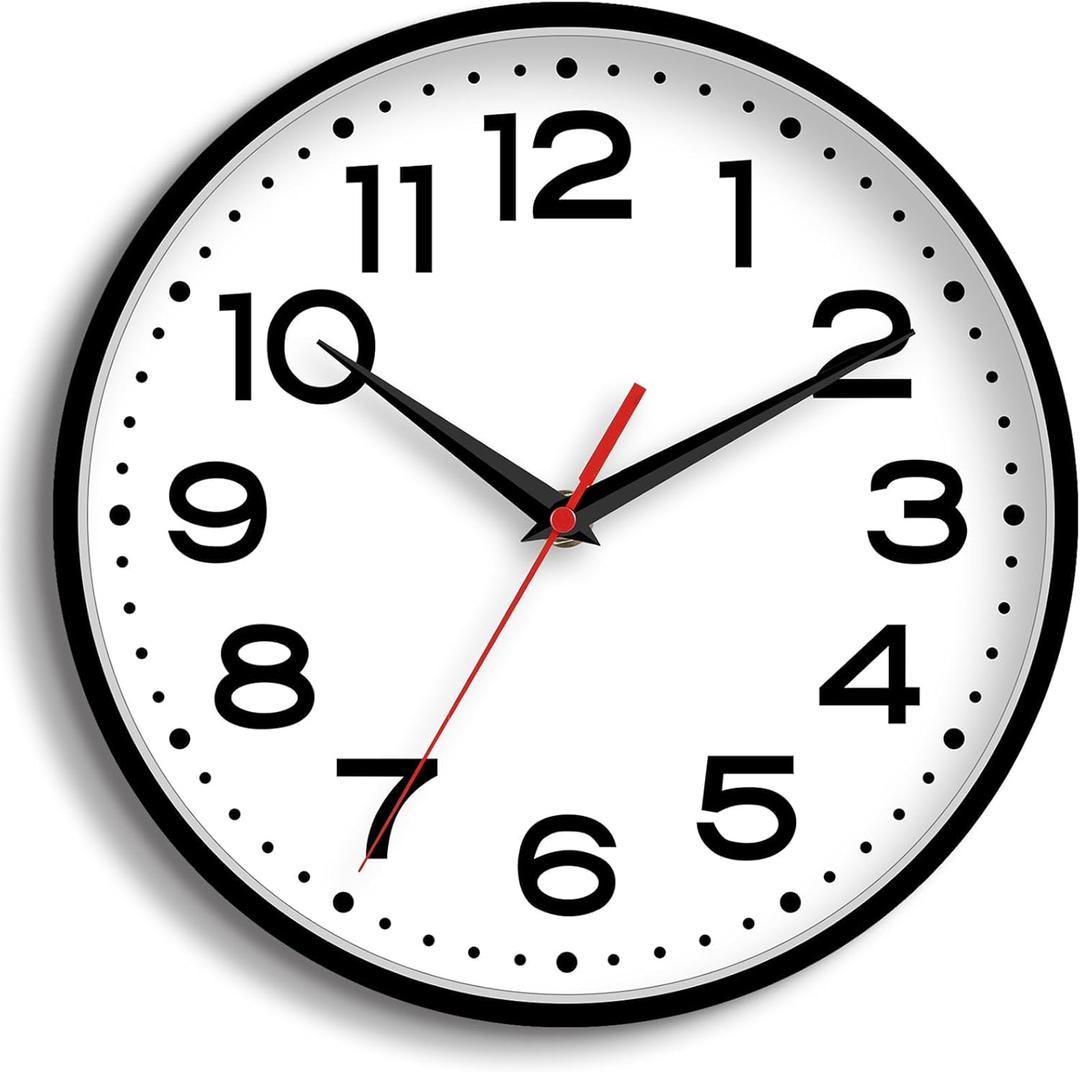 Roymnie Wall Clock 18 Inch Silent Non-Ticking Modern Clock Battery Operated Classic Simple Minimalist Analog Decorative for Kitchen, Living Room,Office, Bedroom, Bathroom (Black)