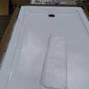 OVE Decors 54-in W x 32-in D Shower Base Pan Rectangle, Hidden Side Drain, White Acrylic, Reversible Design