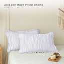 QSH White Ruffled Pillow Shams Standard Size Set of 2,Shabby Boho Chic Ruched Pillowcases Standard Ultra Soft and Luxury Microfiber Pillow Cover 20"x26" for Bedroom