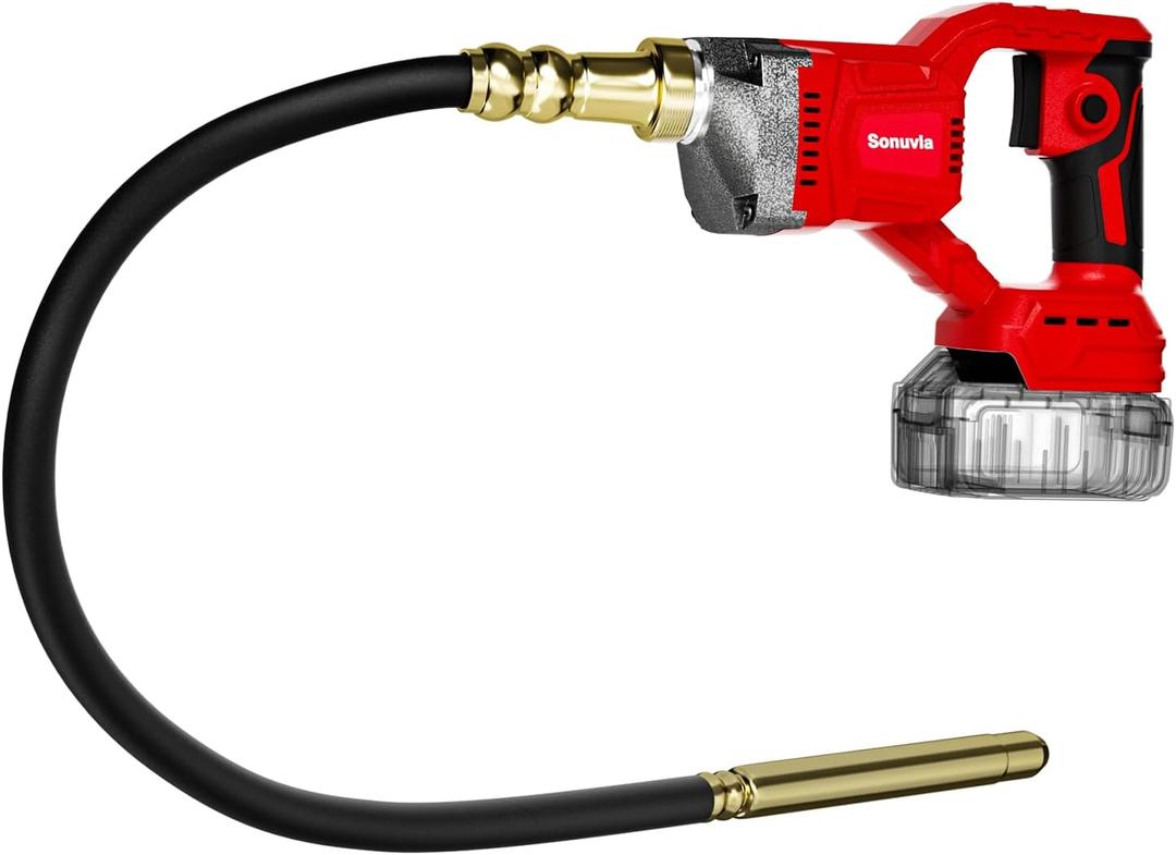 Cordless Concrete Vibrating Tool Compatible with Milwaukee 18V Battery, 600W Power Concrete Vibrator with 3.8ft Shaft, 6000RPM Portable Concrete Vibrating Tool (Battery not included)