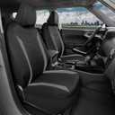 Motor Trend SpillGuard Seat Covers for Cars Trucks SUV Gray Seat Covers with Waterproof Neoprene Lining, Automotive Car Seat Covers for Front Seats Only, Forros Para Asientos de Carro