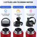 SENDESTAR 40oz Water Bottle Wide Mouth Stainless Steel Vacuum Insulated Double Wall with Straw Lids Fit in Any Car Cup Holder