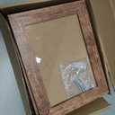 5x7 Collage Picture Frames Set of 2, Rustic Wooden Real Glass Vertical Hanging 3 Opening 5 by 7 Photo Frame, Rustic Brown