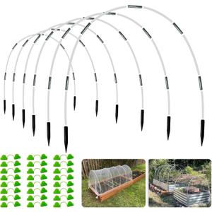 8FT Garden Hoops Grow Tunnel Kit - Rust-Free Fiberglass Frame for Raised Beds, 36pcs - DIY Plant Support for Garden Netting, Vegetable Garden Hoops Kit, Row Covers, and Greenhouse Protection