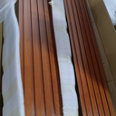 8-Pack WPC Wall Panels 118 x 6.3 3D Slat Wall Panel Acoustic Wall Paneling for Interior Wall Decor TV Background Kitchen Bedroom Teak