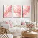 Pink Marble Abstract Canvas Wall Art Pink and Gold Abstract Marble Wall Decor Pictures Neutral Modern Minimalist Posters Prints for Living Room Bedroom Home Decoration 16x24in