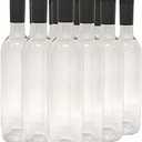 Nicebottles Plastic Wine Bottles & Screw Caps, Clear, 750ml - Pack of 12