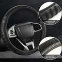 14 inch Steering Wheel Cover Great Grip with 3D Honeycomb Hole, Anti-Slip Sporty Design, Small 13.5-14 inch(All Black)