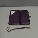 Defencase for Galaxy S26 Ultra Case Wallet with RFID Blocking Card Holder for Women Men, PU Leather Magnetic Snap Flip Wrist Strap Zipper Wallet Phone Cases for Samsung Galaxy S26 Ultra 6.9", Purple