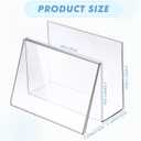 Vicenpal 2 Pcs Clear Acrylic Postcard Holder Business Card Holder Greeting Card Display Clear Business Card Stand Rack for Index Card Organizer Desk Table Home Office School, 6 x 4.25 x 4.5 Inch