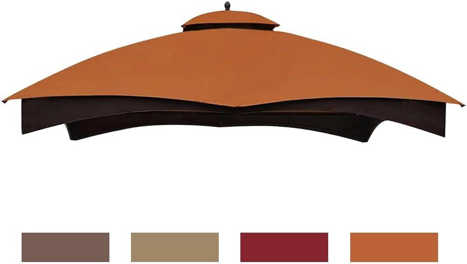 Eurmax USA High Performance Replacement Canopy Top for Lowe's Allen Roth Heavy Duty Gazebo Roof Gazebo Top with Air Vent 10X12 Cover #GF-12S004B-1, Replacement Top Only (Rust)