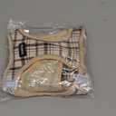 GAMUDA Small Dog Harness Collar and Leash Set, Step in No Chock No Pull Soft Mesh Adjustable Dog Vest Harnesses Plaid Reflective for Dogs Puppy Cats Kitten Rabbit (Beige, L)