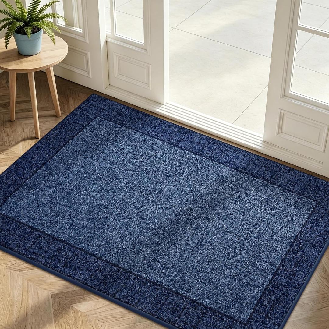 MatMaven Dirt Trapper Door Mat 32"x 48", Non Slip Washable Doormat,Blue