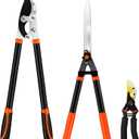 EWPJDK Loppers Hedge Shears & Pruners Combo Set 3-Piece Hedge Clippers, Heavy Duty Tree & Shrub Care Kit for Yard, Lawn & Garden, Professional Branch Cutter Tree Trimmer (Orange)