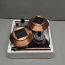 XMCOSY+ Solar Lights Outdoor Waterproof, 4 Pack Solar Lights for Outside, 10-40 LM Dimmable LED Glass Outdoor Solar Lights for Yard Pathway Garden Lawn Driveway Walkway (Warm White) (Copper)