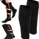 Floraltop 3 Pair Lymphedema Compression Leg Wrap with Calf Compression Sock 2030 Mmhg Lymphedema Product Adjustable Brace Medical Shin Splint Wrap with Stocking for Heaviness Fatigue(Black)