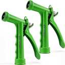 Hose Nozzle 2 Pack, Full Size Pistol Grip Water Nozzle Sprayer with Threaded Front, High Pressure Nozzle, Adjustable Spray Water Flow for Watering, Showering Pet, Washing Car, Cleaning, Green
