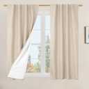 LAMIT 100% Blackout Window Curtains for Bedroom, 45 Inches Linen Textured Thermal Farmhouse Curtains Back Tab and Rod Pocket Window Panels with White Liner, 2 Panels, 38 x 45 Inch, Linen