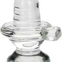 Shivling Crystal Shivling Crystal Lingam for Pooja Decorative Showpiece - Small (Crystal, White)