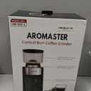 Aromaster Burr Coffee Grinder, Electric Conical Coffee Bean Grinder for Home Use, with 25 Grind Settings, 3-Ears Portafilter Holder, Anti-static Design, Adjustable 2-12 Cups Timer, Cleaning Brush