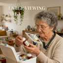 Magnifying Glass with Light for Reading, Hands Free Neck Magnifier, 3-in-1 Wearable Handheld Stand, Large Rectangular Lens 4.6"6.5", Dimmable 3 Color LED Light for Close Work