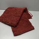 LOCHAS Luxury Bathroom Rug Shaggy Bath Washable Non Slip Bath Rugs for Bathroom Shower, Soft Plush Chenille Absorbent Carpets Mats, Deep Red