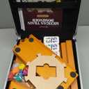 Queensell Mexican Train Dominoes Set Double 15 for Adults and Family, Mexican Train Double 15 Dominoes Set Colored Dot - 136 Tiles, 9 Trains, Wooden Hub, Aluminum Case (Double 15)