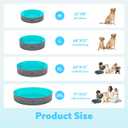 Sloosh Foldable Dog Kiddie Pool - Portable Hard Plastic Doggie Swimming Pool, Anti-Slip Collapsible Pets Bath Tub Suitable for Kids Toddler Indoor Outdoor Backyard Use (Gray, 32" x 8")