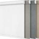 Boolegon Blackout Roller Shades for Windows,Cordless,Linen Fabric,Roller Blinds,Thermal Insulated Fabric UV Protection,Window Shades for Home,Office,Bedroom,Door,Blackout-White,29" W x 48" H