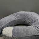 Crochet Pillow for Lap Support - Reading Pillow for Laptop with Extra Back Pillow for Support, Enlarged Gaming Pillow for Lap, Multi-Purpose Reading Pillow for Gaming/Working/Crocheting, Grey