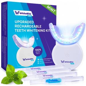 Whitebite Pro Teeth Whitening Kit for Sensitive Teeth  LED Light + 35% Carbamide Peroxide Gel + Remineralizing Gel | Premiuml-Grade Results at Home Whitebite Pro Teeth Whitening Kit for Sensitive Teeth  LED Light + 35% Carbamide Peroxide Gel + Remineralizing Gel | Premiuml-Grade Results at Home