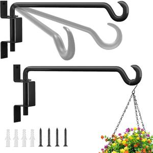 2 Pack 11.5 inch Swivel Plant Hanger Hook Indoor Outdoor, Rotatable Plant Wall Hooks, Hanging Brackets for Hanging Flower Basket, Bird Feeder, Wind Chimes