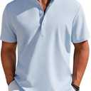 COOFANDY Men's Henley Shirt Short Sleeve Casual T-Shirt Summer Beach Hippie Henley Tee Shirt , Size XL