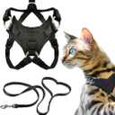 Houdini Escape Proof Cat Harness and Leash Set by OutdoorBengal for Walking Cats and Kittens (Vegan Leather, Kitten)