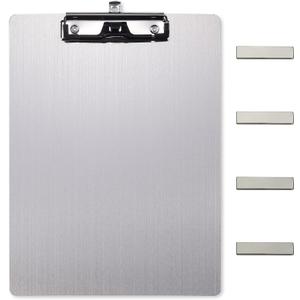 Stainless Steel Magnetic Clipboards,Metal Clipboard with 304 Low Profile Clip,Black Board for Fridge,Cooking Recipe Splints,Message Board (9.2"x12.5" Letter)