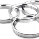 Hub Centric Rings (Pack of 4) - Inner Diameter 66.1 mm to Outer Diameter 73.1 mm - Silver Aluminium Alloy Hub Center Ring - Compatible with Nissan and Infiniti