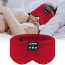 Sleep Mask Bluetooth 5.4 Headphones Soft Wireless Headband Eye Mask Blackout with Microphone (Red)