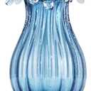 Hand Blown Glass vase, Unique Blue Glass vase, Modern Art Decor, Suitable for Living Room Coffee Tables, Wedding centerpieces, Dining Tables, and Office Centerpiece Floral Arrangements