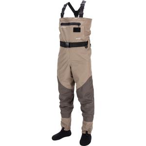 BASSDASH Mens Breathable Chest and Waist Convertible Waders for Fishing Hunting, Stocking Foot and Boot Foot Waders (Large)