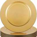 21 Pcs 13 Inch Charger Plates Bulk Round Wedding Chargers Plastic Dinner Plates for Table Setting Wedding Party Decoration (Gold)