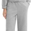 SUUKSESS Womens 2 Piece Sweatsuits Outfits Zip Up Hoodie Tracksuit Straight Wide Leg Sweatpant Lounge Matching Sets (Large, Flower Grey)