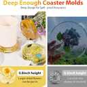 6 Cavity Deep Round Coaster Mold, Thicken Resin Casting Coasters Molds, for Epoxy Resin, for Flower Bouquet Preservation, Decorations, DIY Crafts