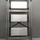 Valeo Aluminium 3 Step Ladder with Retractable Handgrip,Anti-Slip Pedal,330 lbs Capacity,Folding Step Stool for Kitchen, Garage, Home, Space Saving, Sturdy and Portable, Silver