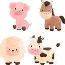 Honoson 4 Pcs Large 24" x 32" Farm Animal Cardboard Cutouts Party Decor