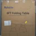Byliable Folding Table 6ft Portable Heavy Duty Plastic Fold-in-Half Utility Foldable Table Plastic Dining Indoor Outdoor for Camping, Picnic and Party, White