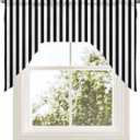 Black White Stripe Swag Valances for Windows, Modern Minimalist Geometric Striped Swag Curtains for Kitchen, Living Room, Small Window Treatments Drapes Curtains for Cafe, Bathroom, Bedroom, 56"x36"