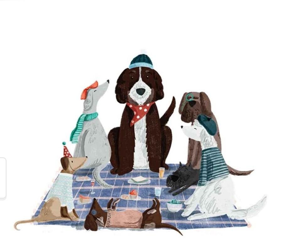 "Becky Thorns 'Picnic Pets Dogs I' Canvas