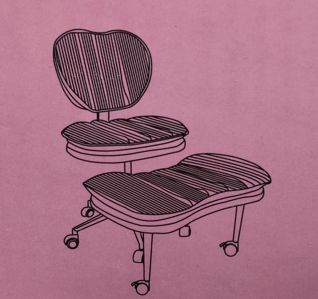 Cross Legged Office Chair, Ergonomic Cloud Criss Cross Desk Chair, Meditation Chair with Wheels, Height Adjustable Seat for ADHD, Wide Kneeling Chair with Back Support, Corduroy Fabric, Pink