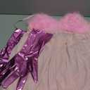 CosplayDiy Women's Cosplay Pink Fembot Costume Dress Women's Sexy Robot Costume Feather Lingerie Set Adult L