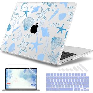 May Chen for 2026 MacBook Pro 14-inch M5 M4 M3 M2 M1 Pro/Max Chip, Release 2026 2025-2021, Model A3427 A3426 A3434 A3112 A3401 A3185, Plastic Hard Shell with Keyboard Cover, Sea Star